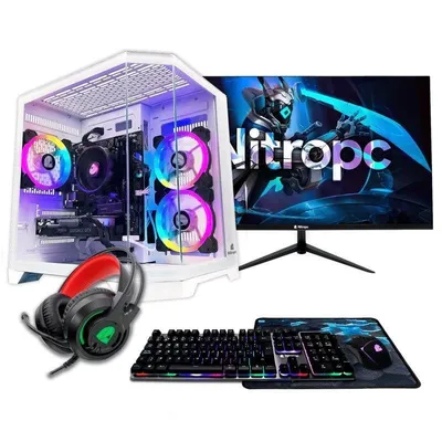 Desktop-PC Nitropc Pack Avanciert AMD Ryzen 7 5700X 32GB 1TB SSD RTX 5060 Windows 11 Weiß 24"