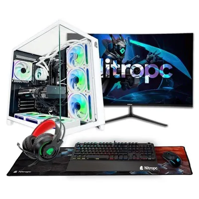 Desktop-PC Nitropc Pack Extremo AMD Ryzen 5 8400F 32GB 1TB SSD RX 9060 XT Windows 11 Weiß