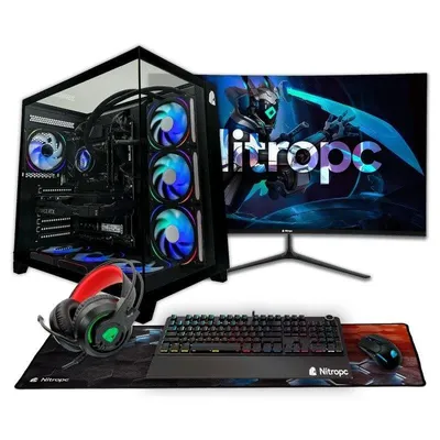 Desktop-PC Nitropc Pack Extremo AMD Ryzen 7 5800X 32GB 1TB M.2 RTX 5060 Windows 11 Pro 27"