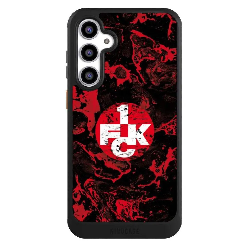 Nivocase Hülle für Samsung Galaxy S23 FE Handyhülle NIVOcore Case Schwarz 1. FC Kaiserslautern 1. FCK Logo