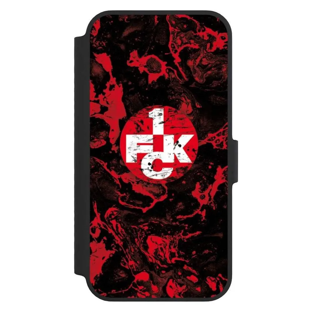 Nivocase Klapphülle für Apple iPhone 14 Handyhülle aus Kunst Leder NIVOflip schwarz 1. FC Kaiserslautern 1. (Apple iPhone 14)