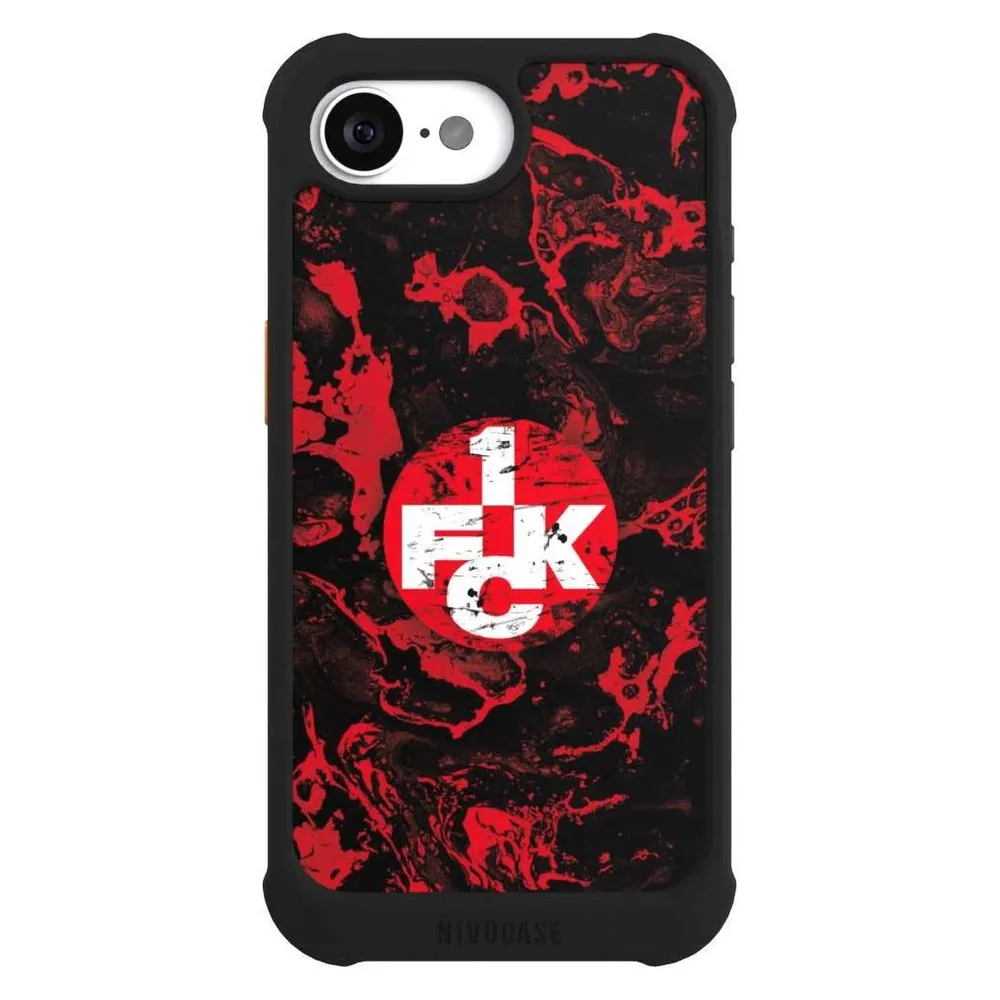 Nivocase Hülle für Apple iPhone 16e Stossfeste Handyhülle NIVOmax Case Schwarz 1. FC Kaiserslautern 1. FCK (Apple iPhone 16e)