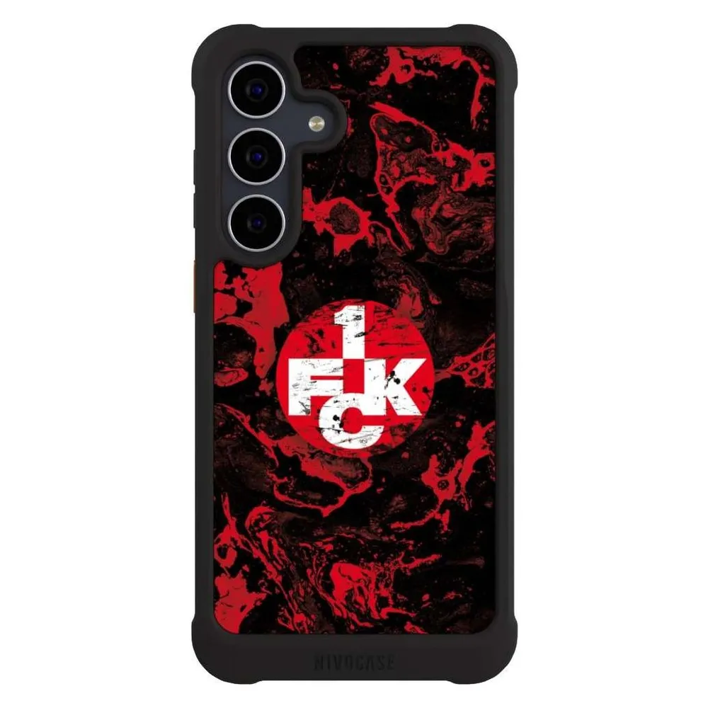 Nivocase Hülle für Samsung Galaxy S25 FE Stossfeste Handyhülle NIVOmax Case Schwarz 1. FC Kaiserslautern 1. (Samsung Galaxy S25 FE)