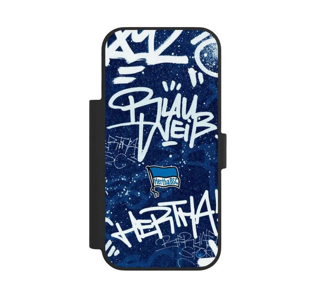 NIVOCASE Handyhülle Hertha BSC Graffiti Offizielles Lizenzprodukt Street Graffiti, Apple iPhone 17 Pro Klapphülle Handyhülle aus Kunst Leder