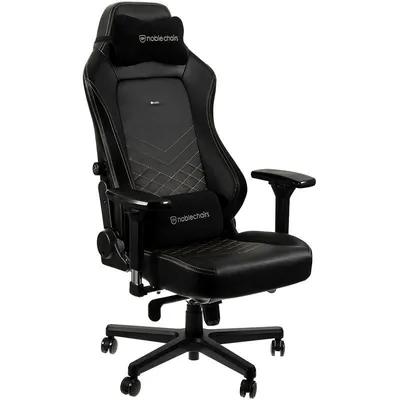 Noblechairs Hero Gaming-Stuhl aus PU-Leder, Schwarz/Gold