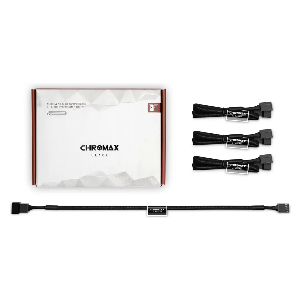 Verlängerung Noctua NA-SEC1 CHROMAX.BLACK 4-polig 300 mm Schwarz