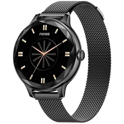 Noise Diva Black Link Bluetooth Schwarzes Edelstahlarmband SpO2 Herzfrequenz Schlaftracking