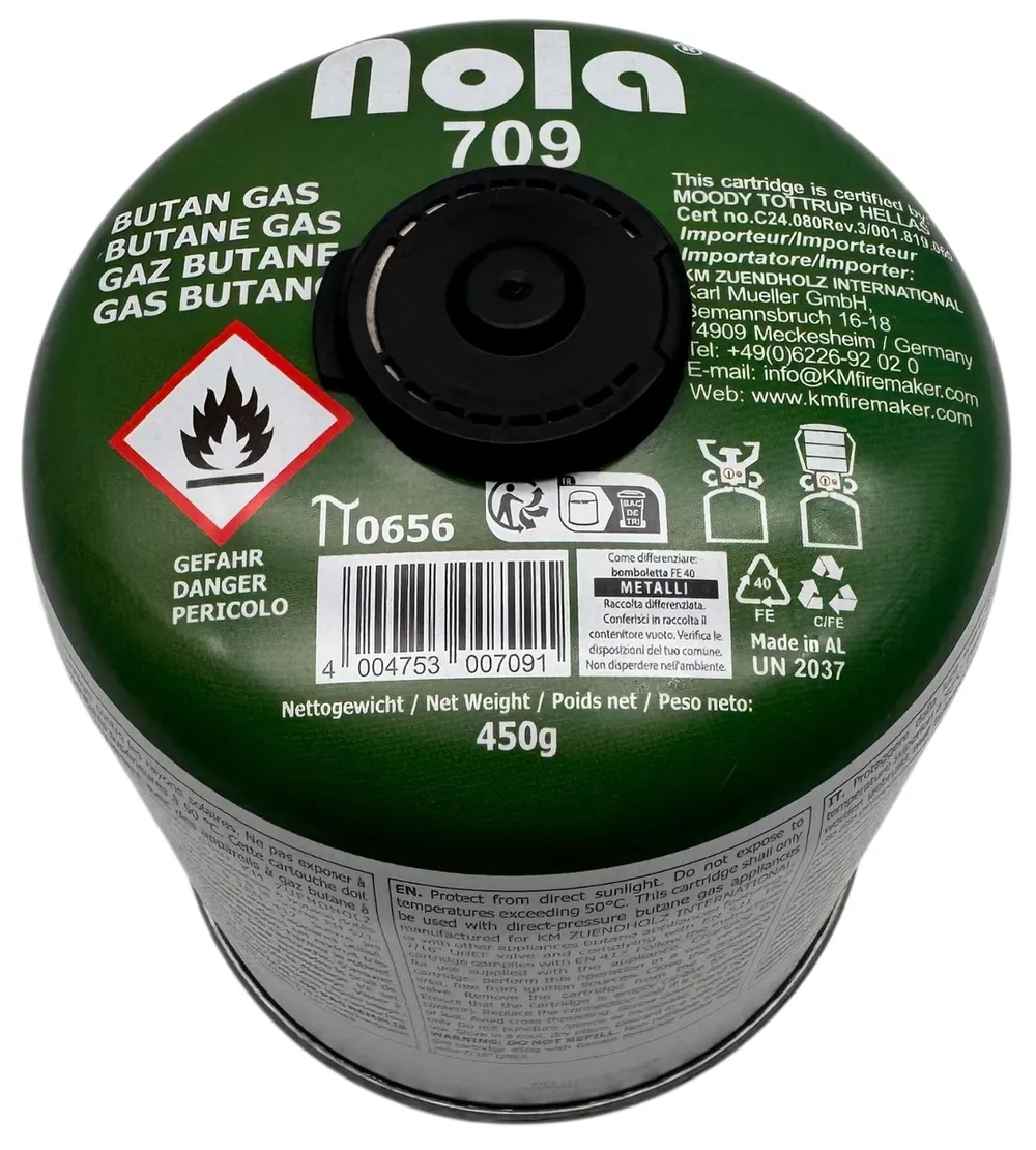 NOLA Butangaskartusche 709, 450g mit 7/16" Gewinde