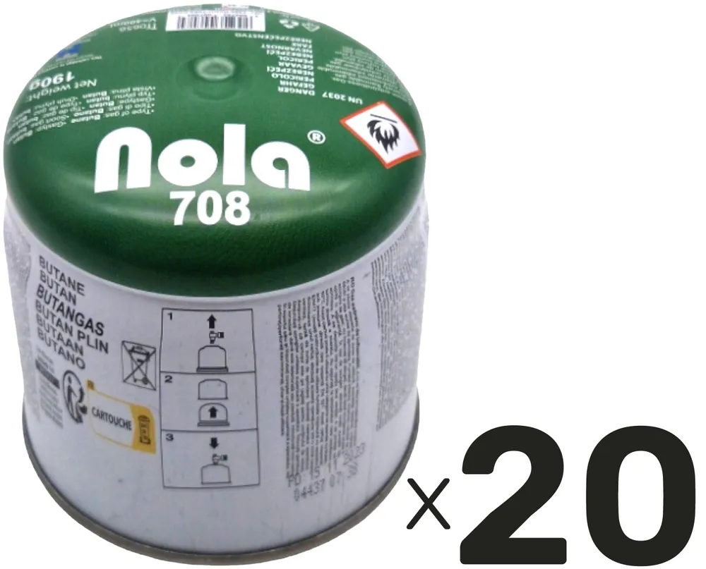NOLA Campinggas, Butangas, 190 g, Gas Lock System, 20 Stück