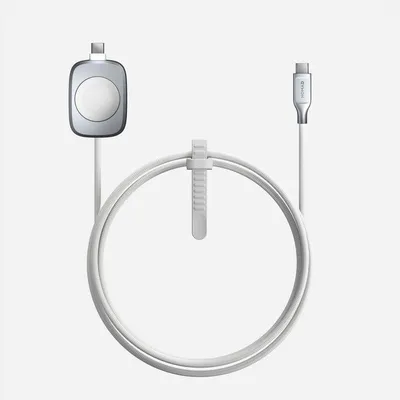Ladegerät USB-C Nomad 100W Power Delivery 2 Ports 1,5 m Silber Weiß