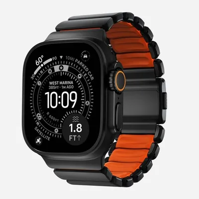 Nomad Stratos Titan Armband für Apple Watch Ultra 1-11 und SE, Schwarz, verstellbar, kratzfest