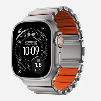 Armband Nomad Stratos Band für Apple Watch Ultra 1-11 und SE Titan Natur
