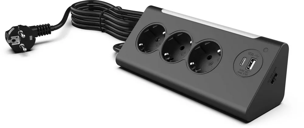 Northpoint Northpoint Ecksteckdosenleiste LED USB USB-C 3 Steckdosen Smarte Dreifach-Steckdosenleiste