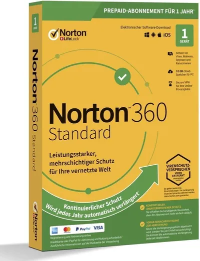 LifeLock 360 Standard 1 Gerät 1 Jahr 10 GB Cloud-Backup für PC