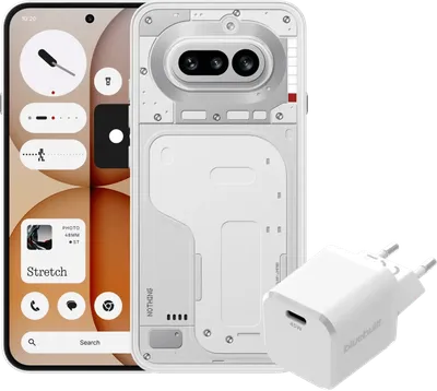 Nothing Phone (4a) 128GB Weiß 5G + BlueBuilt Ladegerät mit USB-C-Port 45 W Weiß