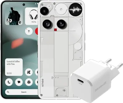 Nothing Phone (3) 256GB Weiß 5G + BlueBuilt Ladegerät mit USB-C-Port 45 W Weiß