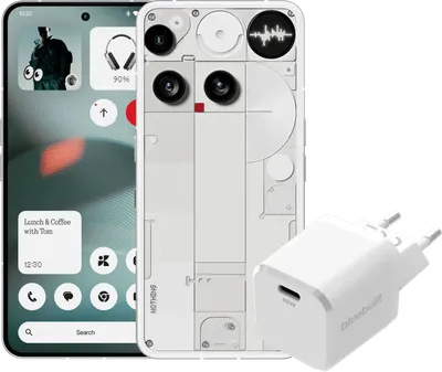Nothing Phone (3) 512GB Weiß 5G + BlueBuilt Ladegerät mit USB-C-Port 45 W Weiß