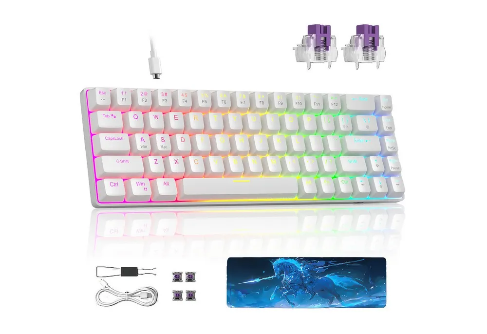 Novzep Magnetische Mechanische Tastatur mit Hall-Effekt-Switches,68 Tasten Gaming-Tastatur (RGB-Beleuchtung, Hot-Swap,Abnehmbarem USB-C-Kabel, für Windows & Mac)