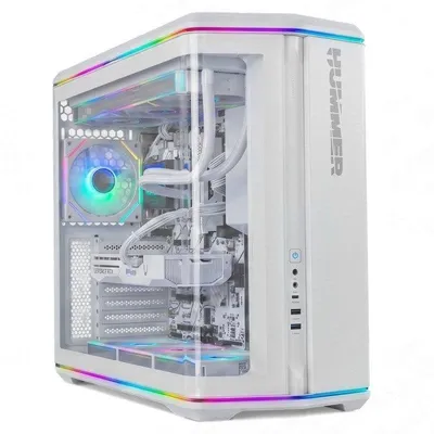 Gehäuse Mid-Tower ATX Nox Hummer Anvil Gehärtetes Glas Gekrümmt ARGB Weiß USB 3.0 Type C