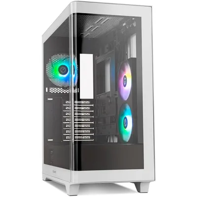 PC-Gehäuse NOX Hummer ETHER Curved Glas Schwarz Weiss USB-C Gaming