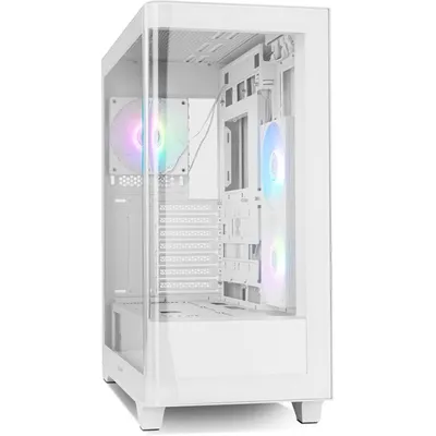 PC-Gehäuse NOX Hummer ETHER Midi Tower Weiß Glasfenster USB-C ATX Gaming