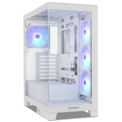 NOX Hummer GLOCK ARGB Mid-Tower ATX gehärtetes Glas USB-C weiß