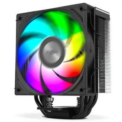 Nox HUMMER H-500 ARGB CPU-Lüfter mit LCD-Bildschirm, 120 mm, Schwarz