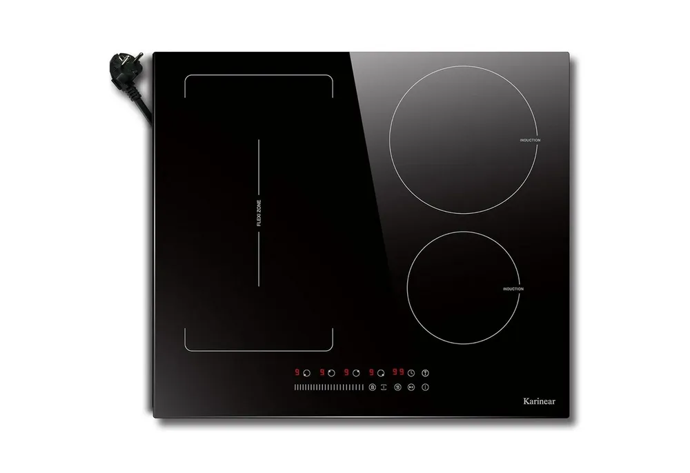 NOXTON Elektro-Kochfeld mit stecker, Einbau-Induktionskochfeld 60 cm, 3500W, 220-240V, Touch-Steuerung, Timer, Kindersicherung & Boost