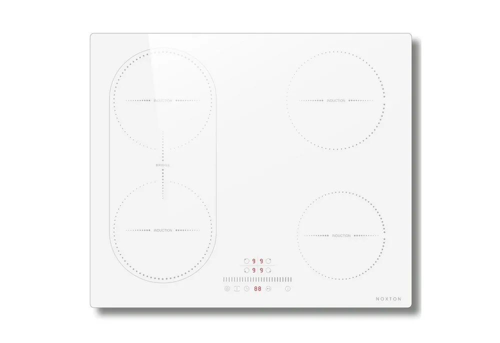 NOXTON Induktions-Kochfeld Induktionsfeld 4 Platten mit Flexzonen Weißes, Flexzonen, 3500W