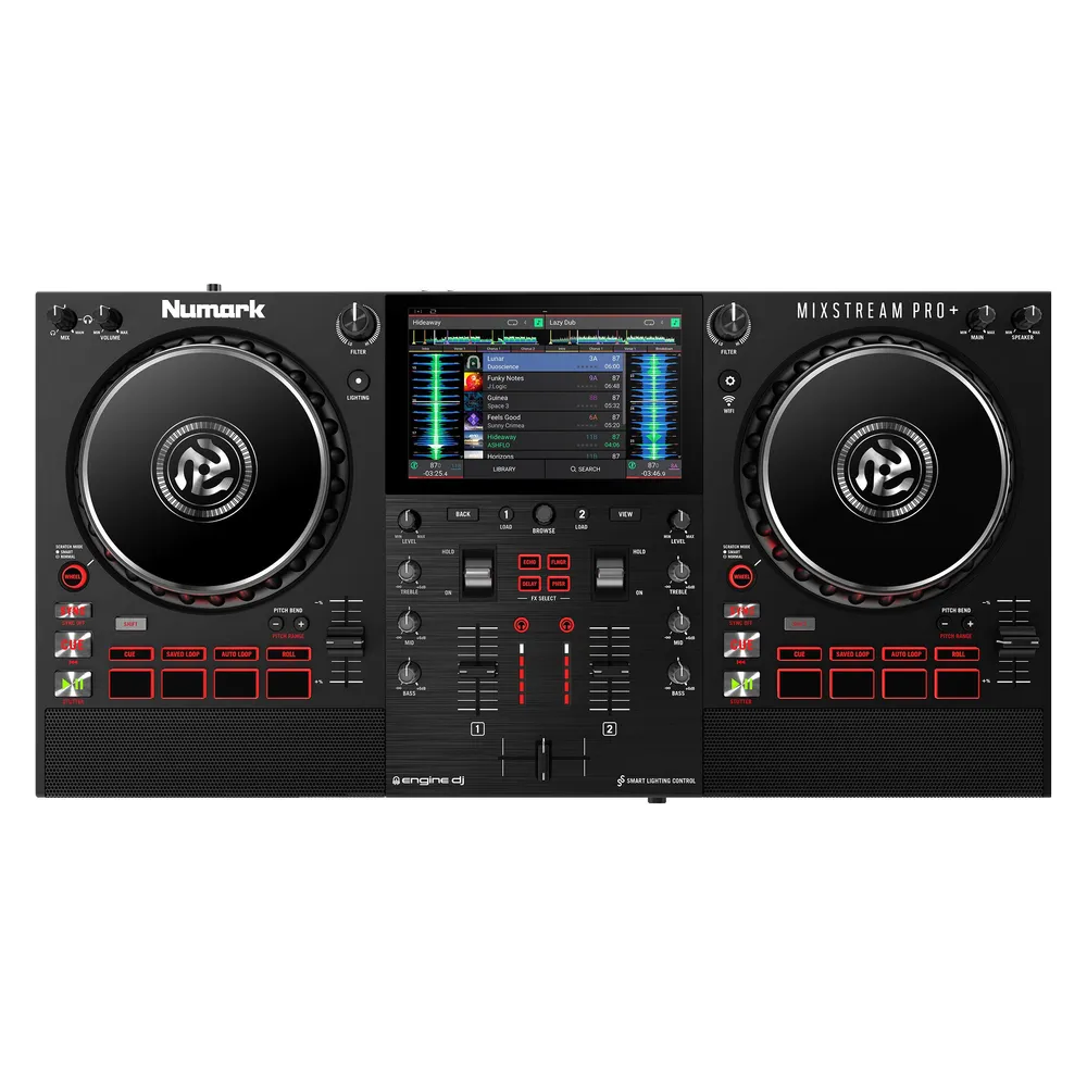 DJ Controller Numark Mixstream Pro Plus Wi-Fi Streaming Lautsprecher 7 Zoll Touchscreen