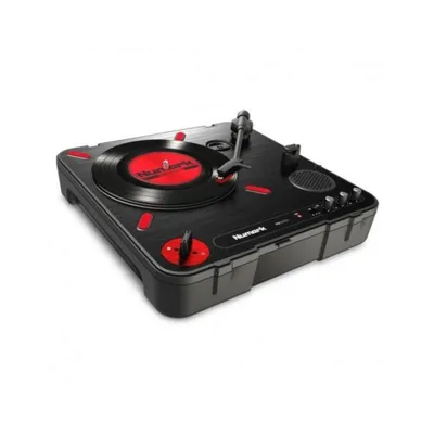 DJ Plattenspieler Numark PT01 Scratch USB Direktantrieb 3 Geschwindigkeiten Schwarz Rot