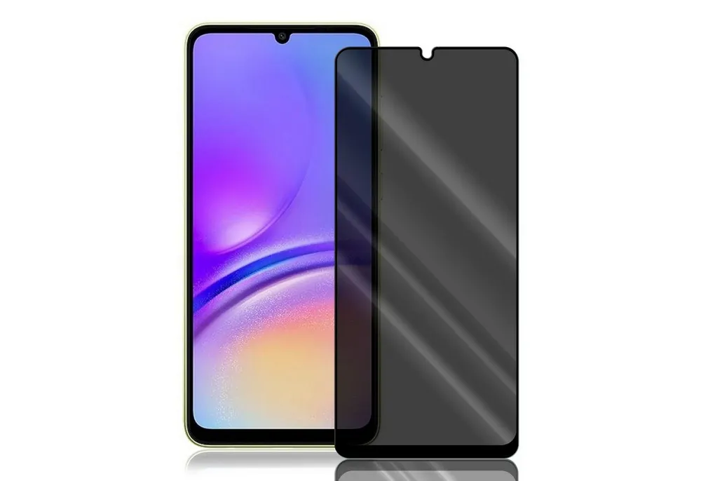 Numerva Schutzfolie Panzer Folie Echt Glas Folie für Samsung Galaxy A05s, (1x Schutzfolie 2x Reinigungstücher), Anti Spy Schutzfolie Blickschutz Glasfolie Sichtschutzfolie