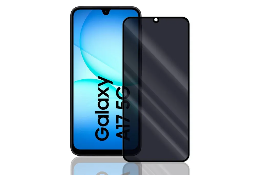 Numerva Schutzfolie Panzer Folie Echt Glas Folie für Samsung Galaxy A17, (1x Schutzfolie 2x Reinigungstücher), Anti Spy Schutzfolie Blickschutz Glasfolie Sichtschutzfolie