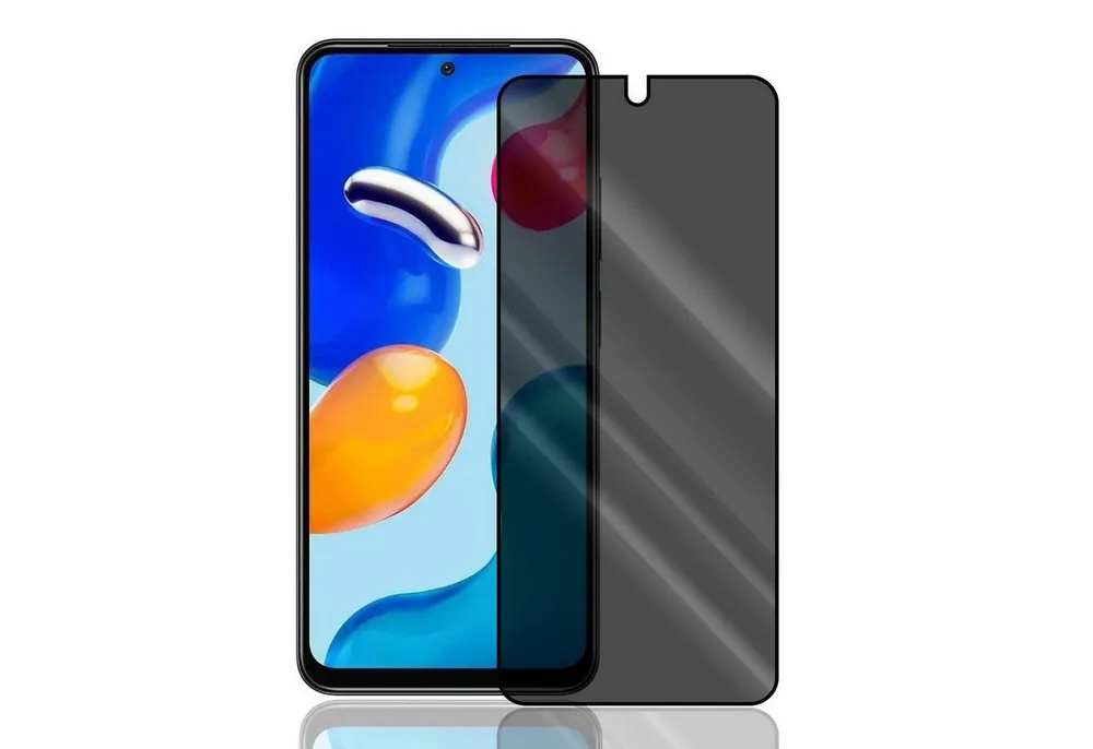 Numerva Schutzfolie Panzer Folie Echt Glas Folie für Xiaomi Redmi Note 11 Pro / Pro 5G, (1x Schutzfolie 2x Reinigungstücher), Anti Spy Schutzfolie Blickschutz Glasfolie Sichtschutzfolie