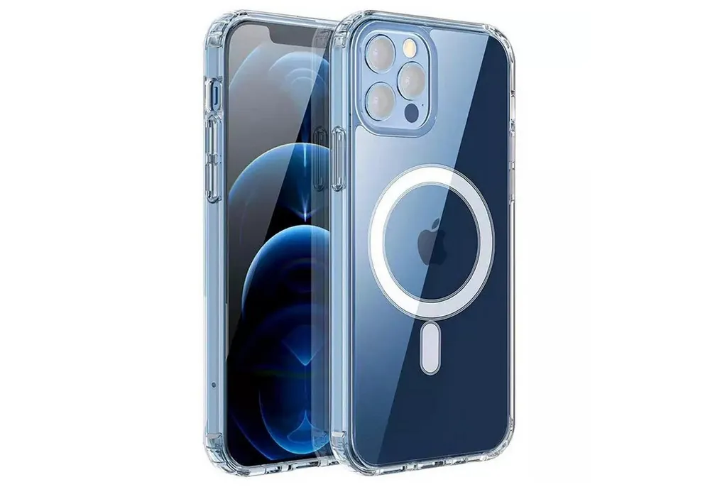 Numerva Smartphone-Hülle Silikon Case für Apple iPhone 12 mini, Transparente Schutzhülle Bumper Case MagSafe kompatibel