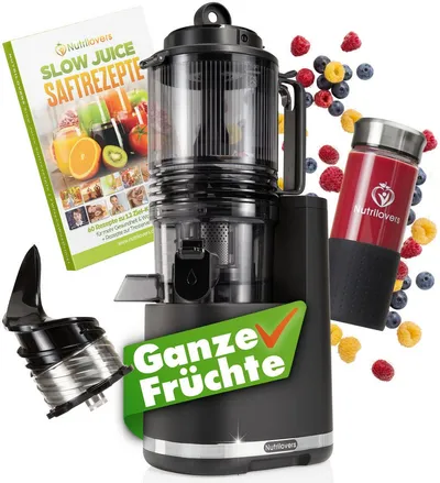Nutrilovers Slow Juicer NUTRI-PRESS MAX+ Slow Juice Entsafter - Ganze Früchte entsaften, 250 W