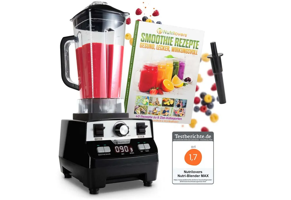 Nutrilovers Standmixer Leistungsstarkes Küchengerät - Standmixer für Smoothies & mehr - 2000W, 2000 W