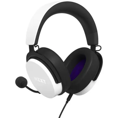 Kopfhörer NZXT kabelgebunden mit abnehmbarem Mikrofon, Hi-Res Audio, Weiß