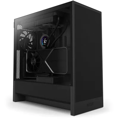 NZXT H5 Flow 2024 Midi Tower E-ATX gehärtetes Glas USB-C Schwarz