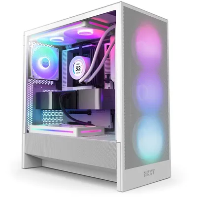 NZXT H5 Flow RGB 2024 Midi-Tower E-ATX Tempered Glass USB-C weiß