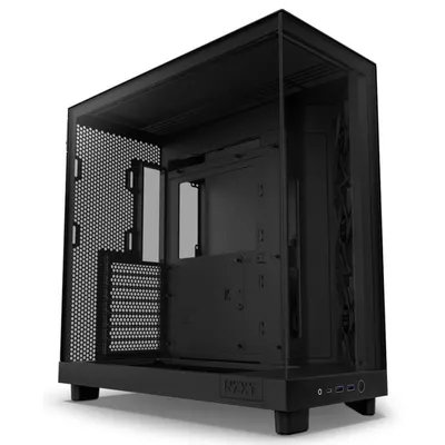 NZXT H6 Flow Mid Tower, gehärtetes Glas, USB-C, Schwarz