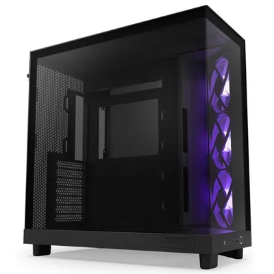 NZXT H6 Flow RGB Mid Tower gehärtetes Glas USB-C Schwarz