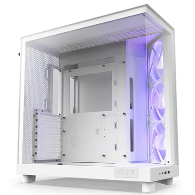 NZXT H6 Flow RGB Mid Tower, gehärtetes Glas, USB-C, Weiß