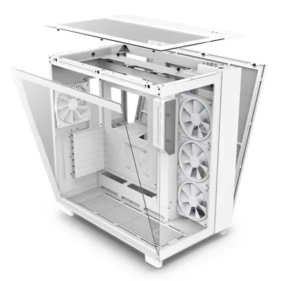 NZXT H9 Elite RGB Midi-Tower, gehärtetes Glas, USB 3.2, weiß