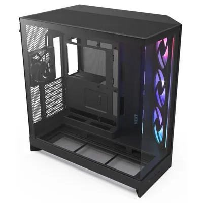 NZXT H9 Flow RGB Midi Tower PC Schwarz ATX EATX Micro ATX Mini-ITX Mesh SGCC Glas 165mm CPU Kühler