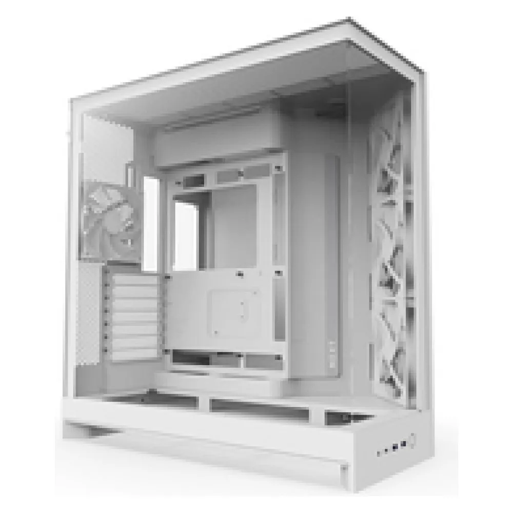 NZXT H9 Flow Weiß Midi Tower PC ATX EATX Micro ATX Mini-ITX Mesh Glas Gaming Gehäuse