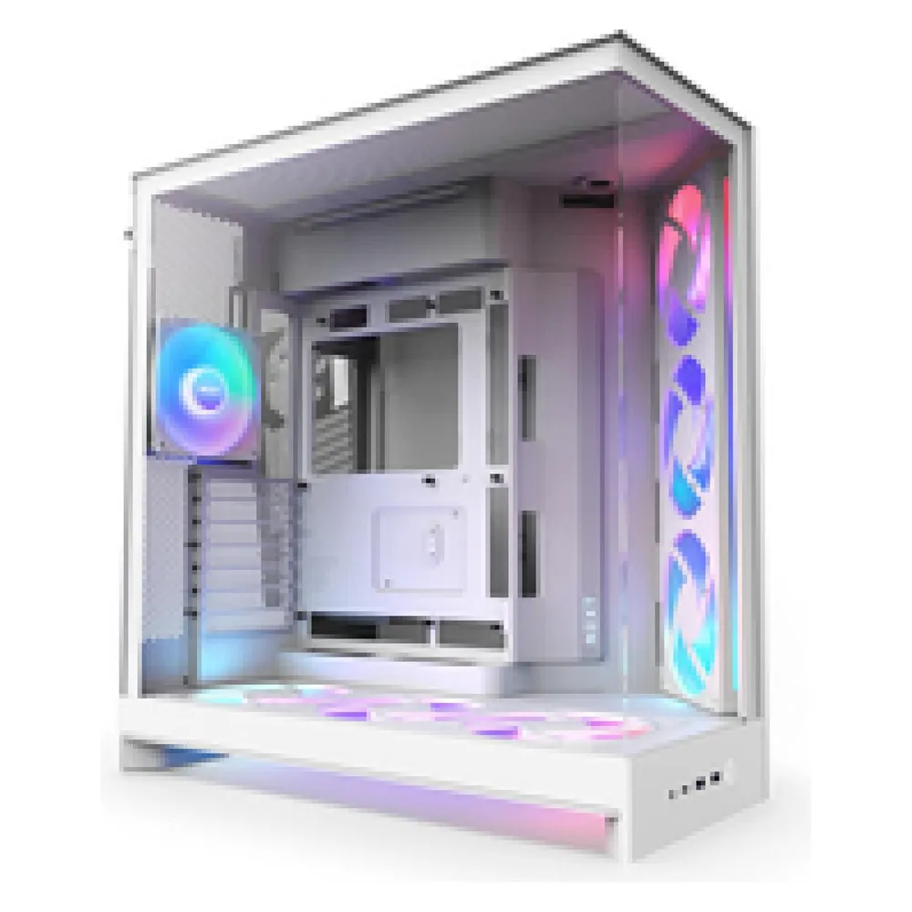 NZXT H9 Flow RGB+ Weiß Midi Tower PC ATX EATX Micro ATX Mini-ITX Mesh Glas 16