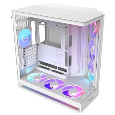 NZXT H9 Flow RGB+ Weiß Midi Tower PC ATX EATX Micro ATX Mini-ITX Mesh Glas 16,5 cm