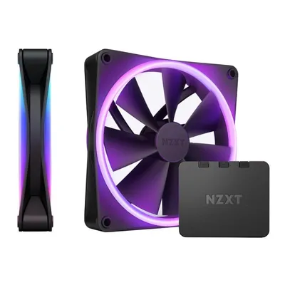 NZXT F140 RGB Duo Doppelpack, 140 mm, 1800 U/min, RGB-Zusatzlüfter mit CAM und PWM