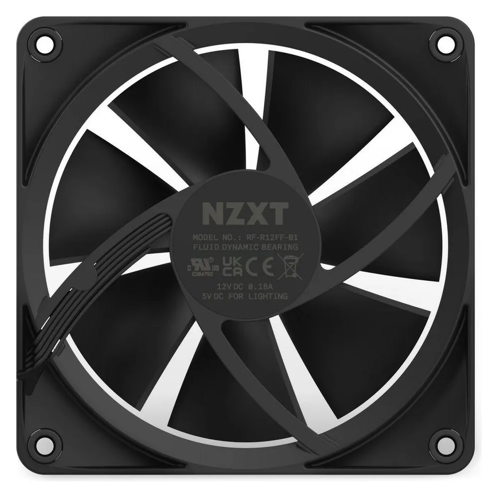 NZXT F120 Zusätzlicher RGB-Lüfter 120 mm Schwarz